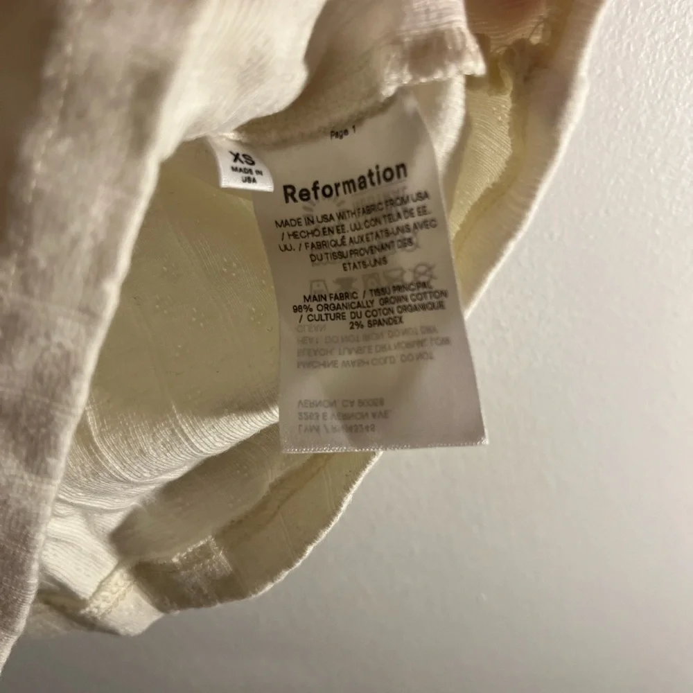 Reformation Cream Camisole with Lace and Bow - Picture 4 of 7